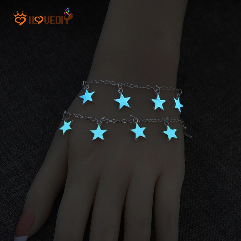 Vòng tay phối mặt hình học dạ quang nhiều kiểu dáng thời trang Hàn Quốc