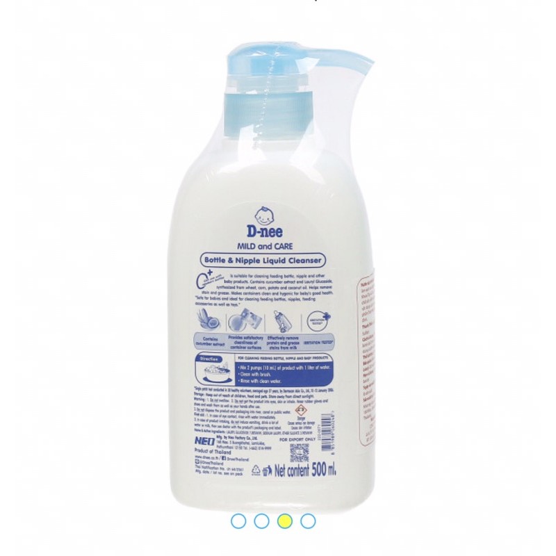 Nước rửa bình sữa, dụng cụ và rau quả  Dnee chai 500ml