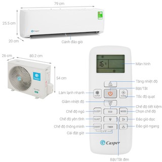 Điều khiển - Remote điều hoà Casper mới.