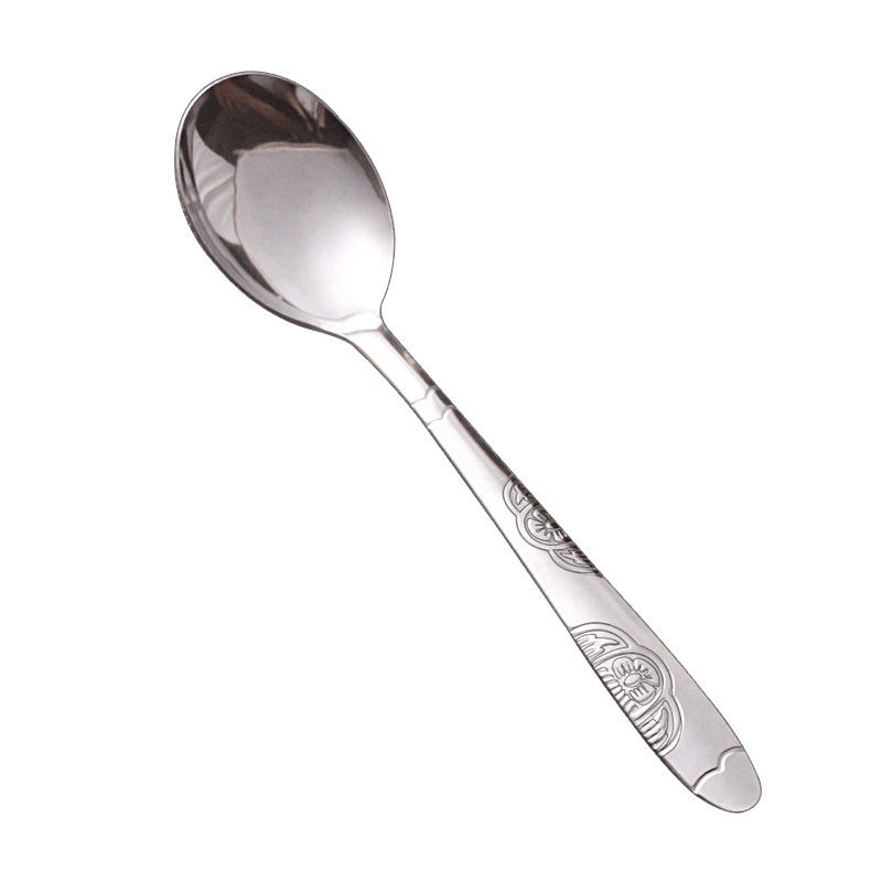 Muỗng, Thìa Inox Ăn Cơm, Nĩa Inox Cao Cấp Dày Dặn, Hoa Văn Nổi Tinh Tế, Sang Trọng, Dùng Cho Gia Đình, Quán Ăn, Nhà Hàng