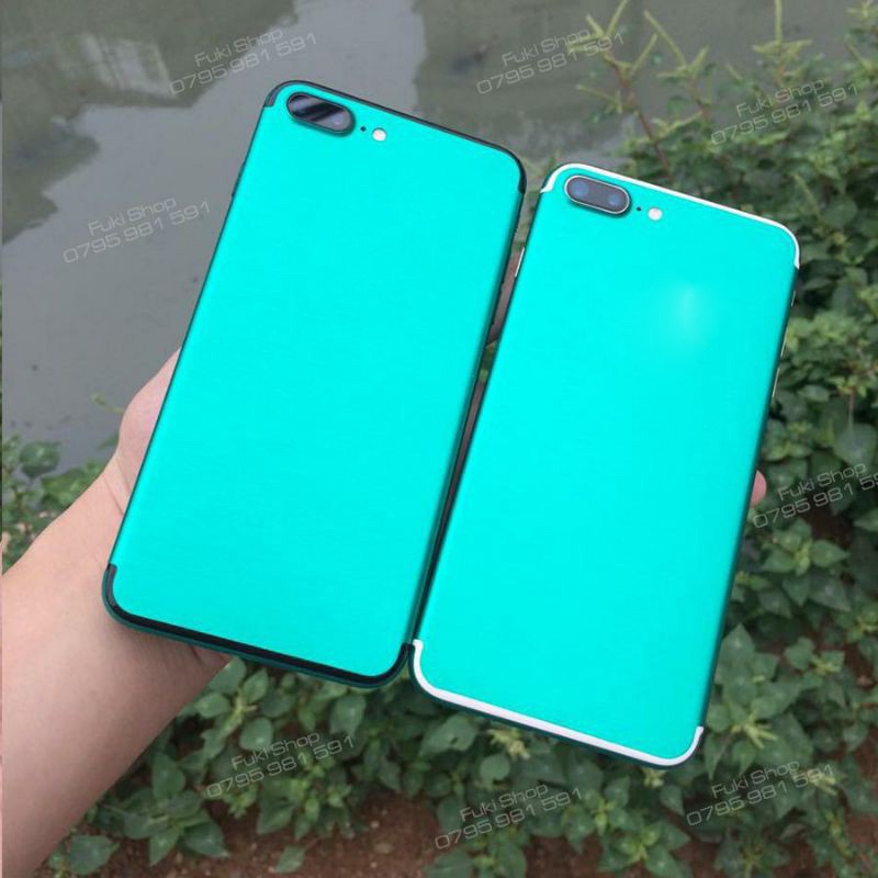 Tấm Dán Skin FULL mặt sau Matte Brushed Seafoam 13prm , 12prm , 11prm , x, ,xsm , ip11 , ip12 , ip13 - FukiShop