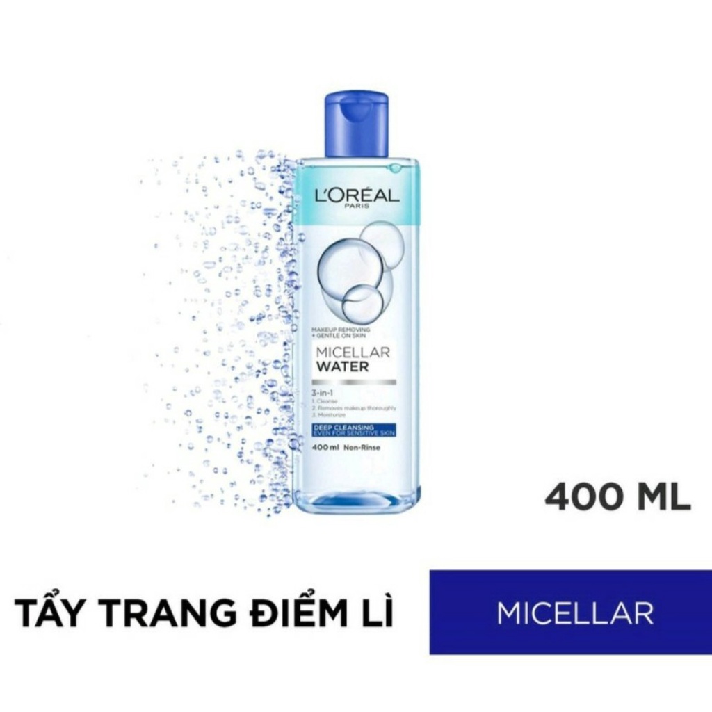 Date 2024- Nước tẩy trang 3 In 1 L'Oreal Paris Micellar Water 400ml