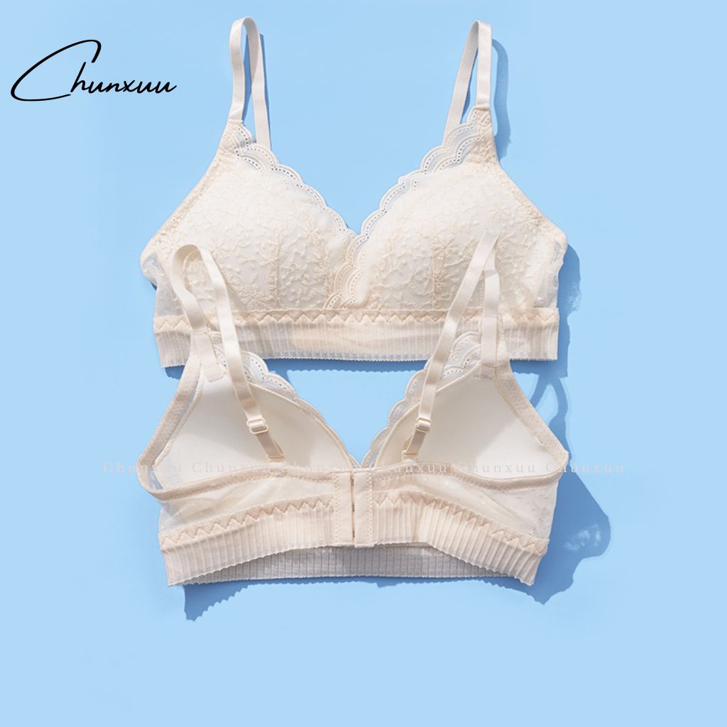 Áo ngực nữ không gọng đệm mỏng CHUNXUU, vải ren hoa mềm mịn thoáng mát - AV43