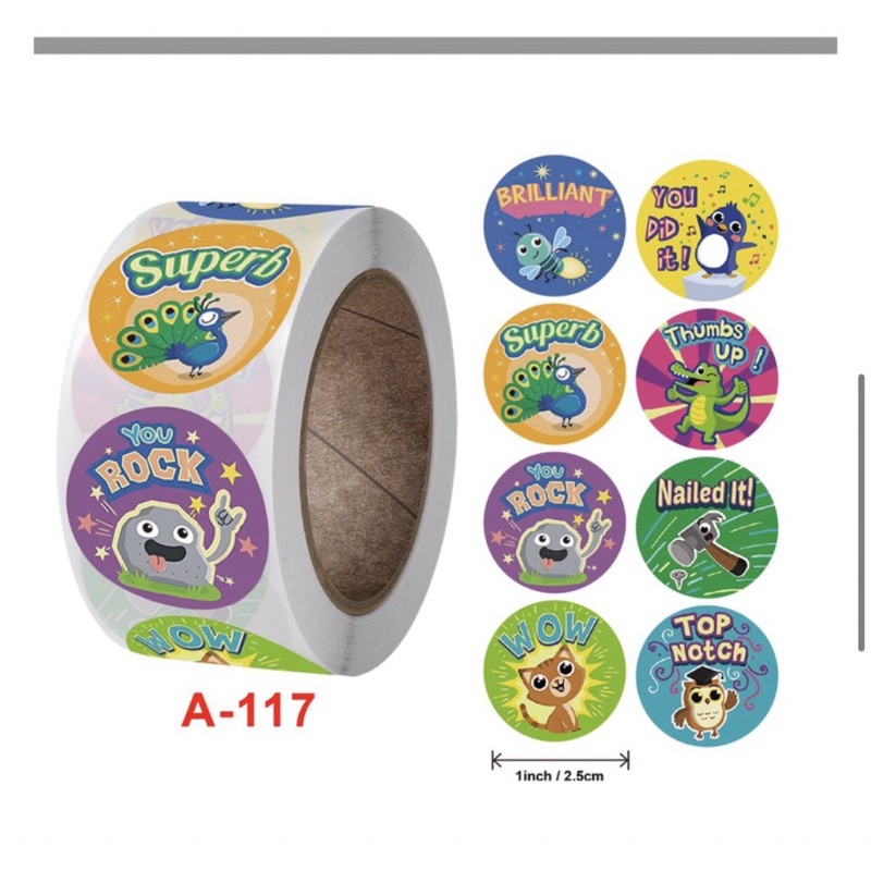 Roll Sticker - Sticker cuộn☘️500 stickers siêu yêu giáo cụ dạy học cần thiết cho giáo viên