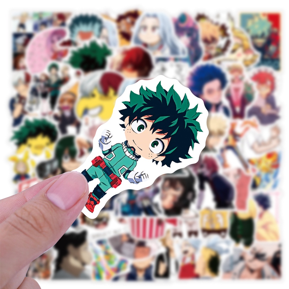 Y&P| Hình Dán Chống Nước My Hero Academia Nhật Bản Anime Mũ Bảo Hiểm Máy Tính Xách Tay Hành Lý Dán Thiết Lập, 50 tờ