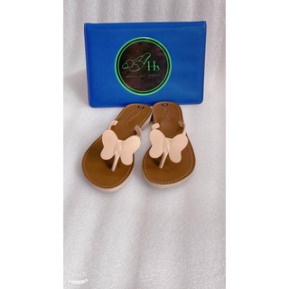 H3Shoes - Dép kẹp nền da nơ bướm
