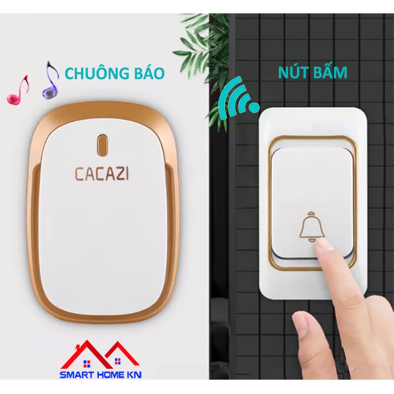 Chuông cửa không dây báo khách thông minh chống bụi chống nước Cacazi - Smart Home KN