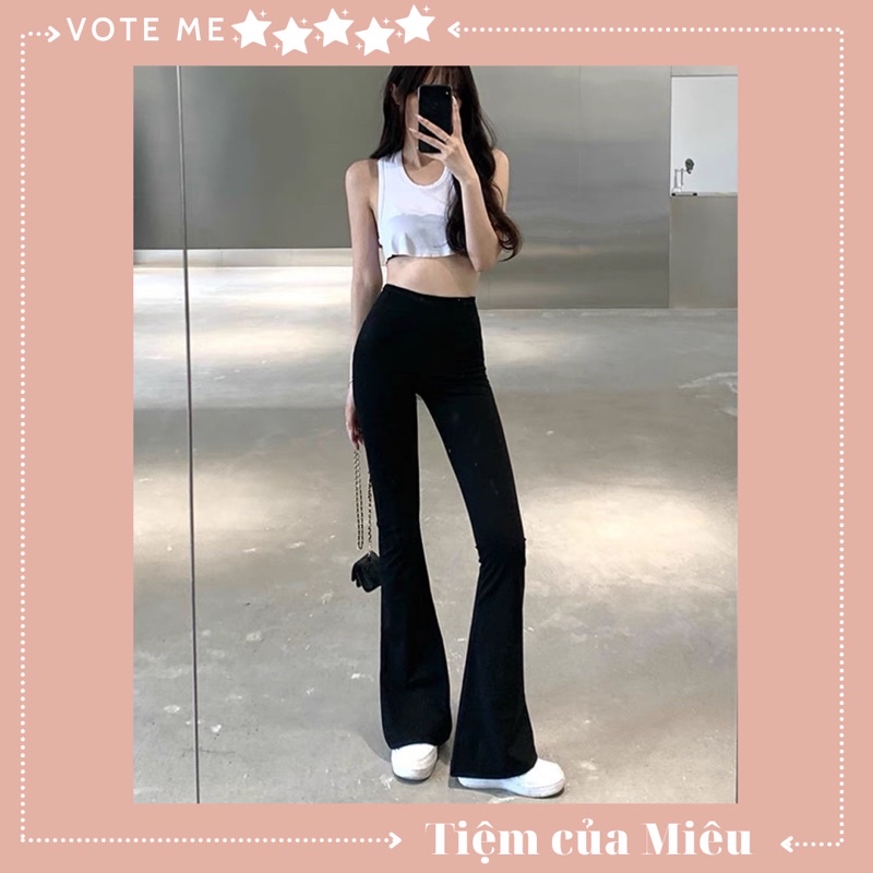 Quần vải ống loe cạp chun Tiệm của Miêu | BigBuy360 - bigbuy360.vn
