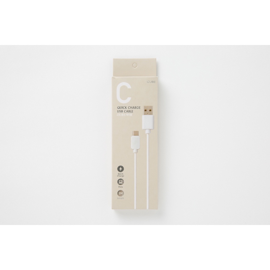 Cáp Sạc ARTBOX Hàn Quốc iCUBE Type-C Dài 2m Màu Đen