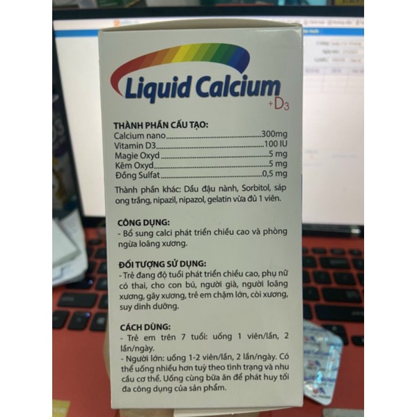 Liquid Calcium D3 bổ sung canxi Chống Còi Xương, Loãng Xương, kém phát triển,ngăn ngừa thoát hóa cho Xương chắc khỏe