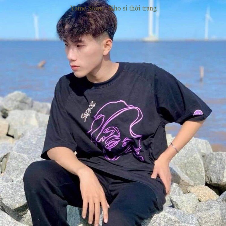 Áo thun tay lỡ Unisex Sadboiz Mặt Rối Phong cách Ulzzang BIGOMALL - Áo phông Nam nữ Sad Story Freesize Form Rộng 65kg