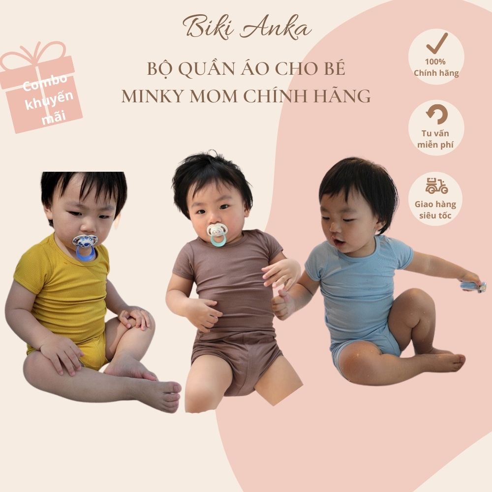 [CHÍNH HÃNG] Bộ Thun Gân Cộc Nằm Điều Hòa MINKYMOM QUẢNG CHÂU