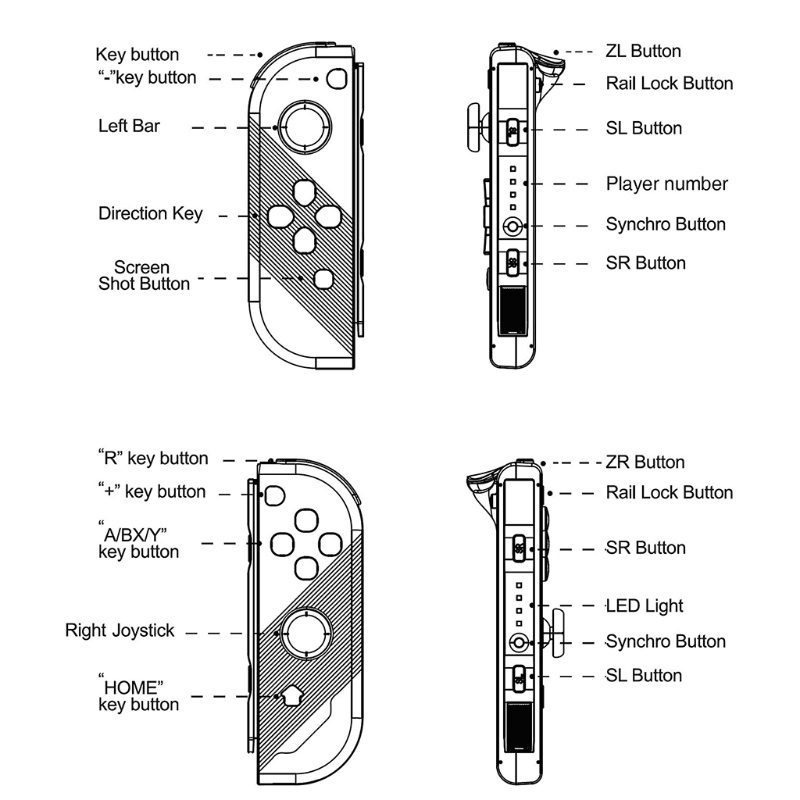 Tay Cầm Điều Khiển Chơi Game Joy Con Có Đèn LED Thay Thế Cho Switch