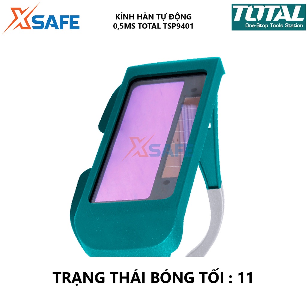 Kính hàn điện tử TOTAL TSP9401 Kính hàn tự động cảm biến ánh sáng, bảo vệ mắt khi hàn sửa chữa đồ dùng, đồ điện tử