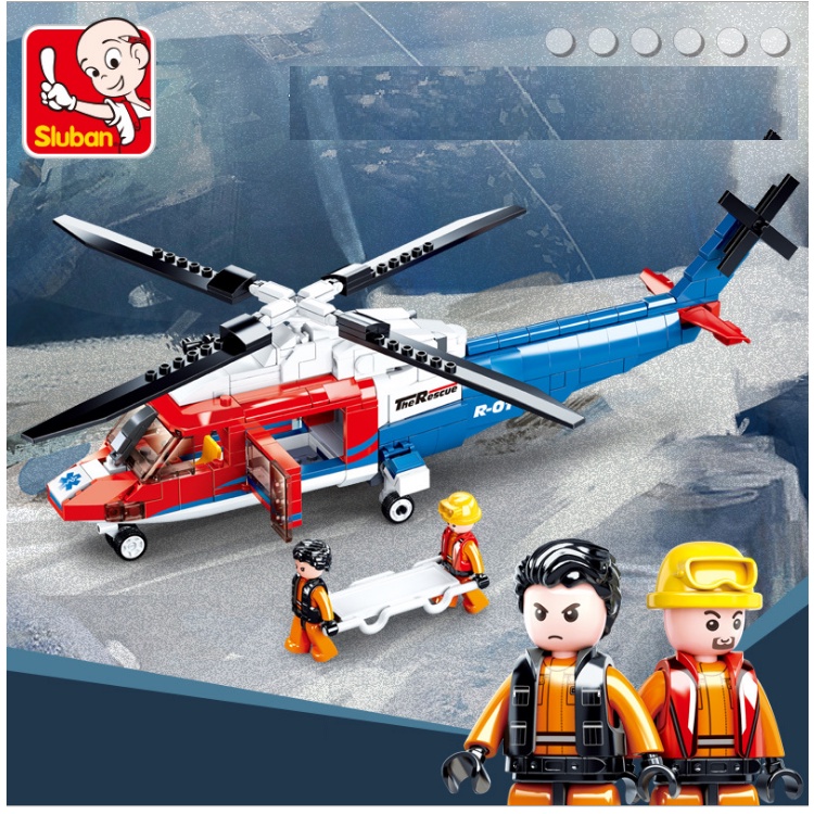 Bộ lắp ghép lego mô hình máy bay trực thăng cứu hộ gồm 402 chi tiết M38-B0886