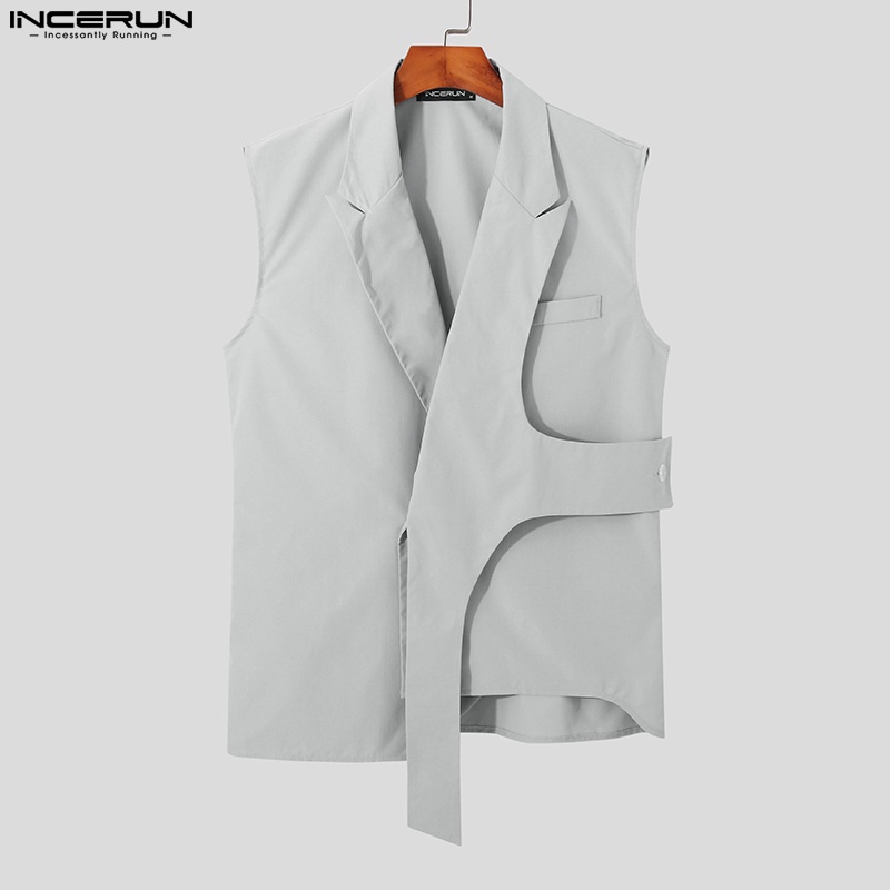Áo khoác INCERUN không tay thiết kế độc đáo thời trang cho nam