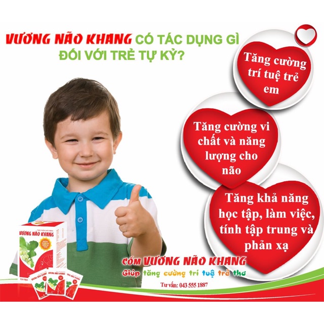 Cốm Vương Não Khang giúp phát triển não bộ cho bé
