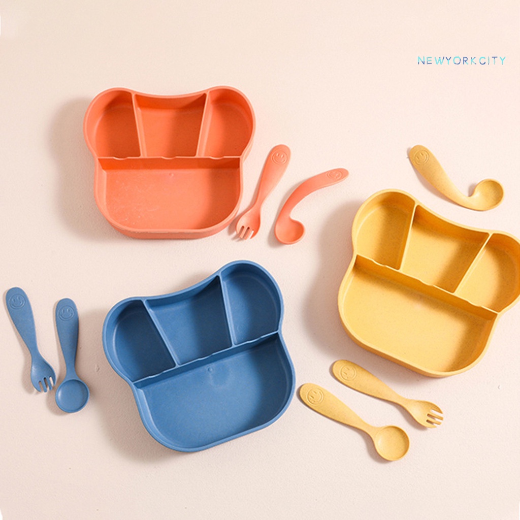 Bộ Bát Ăn + Muỗng Chất Liệu PP Không Chứa BPA An Toàn Cho Bé