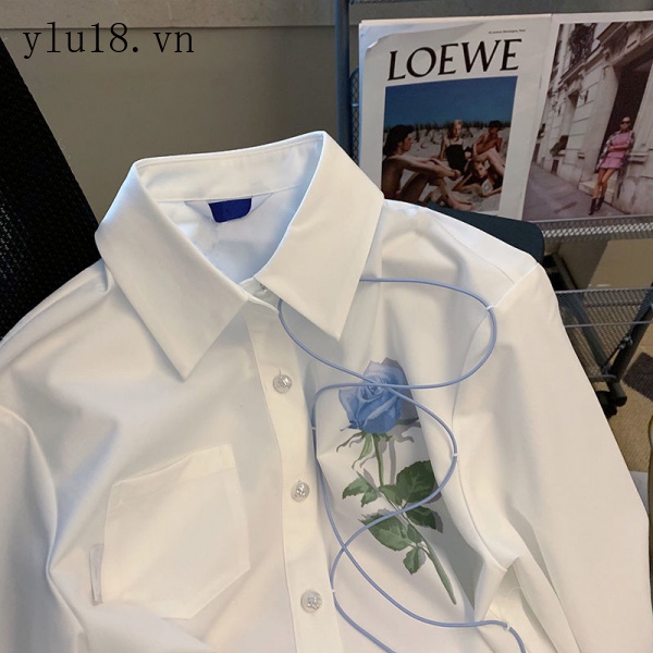 Áo Sơ Mi Trắng Tay Dài Buộc Dây Phong Cách Châu Âu Mẫu Mới 2022 Thời Trang Cho Nữ