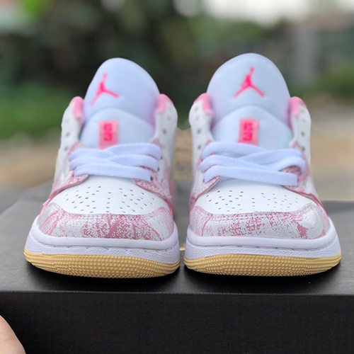 Giày thể thao sneakers Nữ JD1 low paint drip,Jordan cổ thấp, Low 1 họa tiết cá tính nữ hàng hót 2022