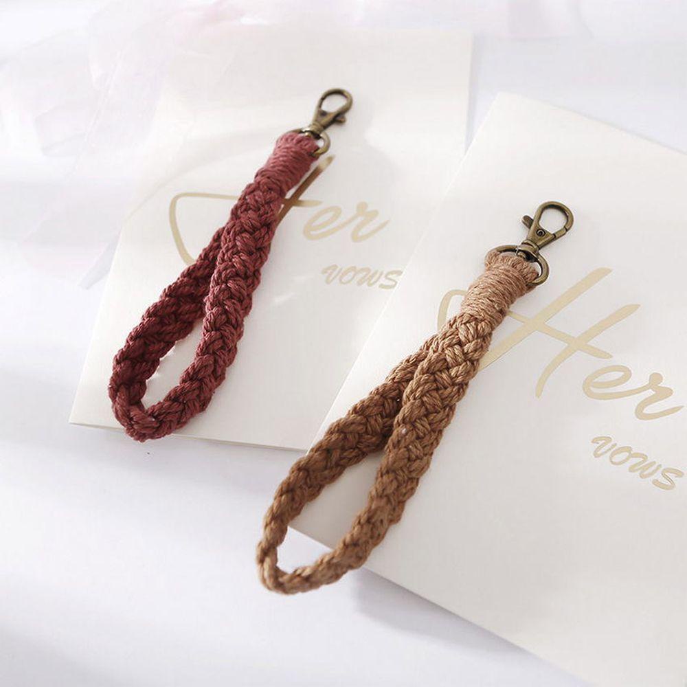 Móc Khóa Xinh Xắn Đáng Yêu|Vòng Tay Dây Cotton Bện Có Móc Khóa Phong Cách Boho