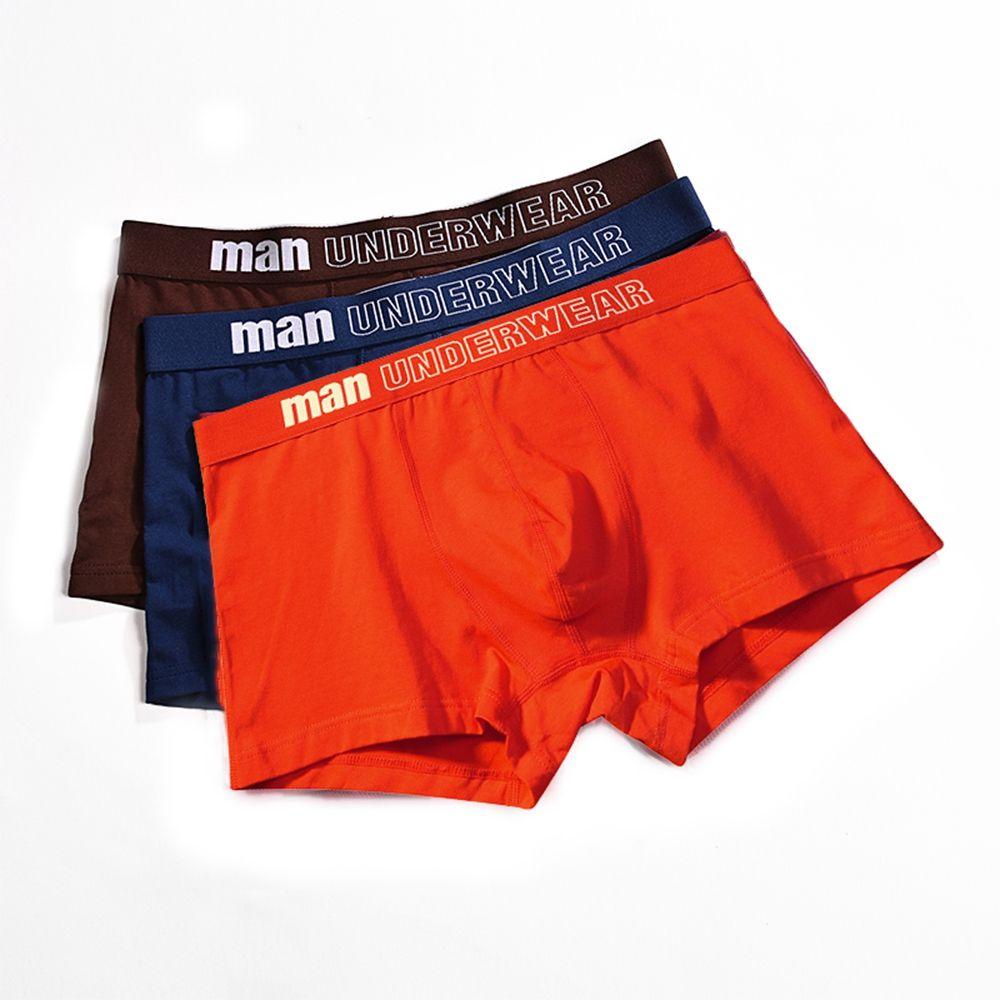 QQMALL Quần Lót Boxer Vải Cotton Lưng Vừa Co Giãn Thoáng Khí Thiết Kế Đơn Giản Cho Nam