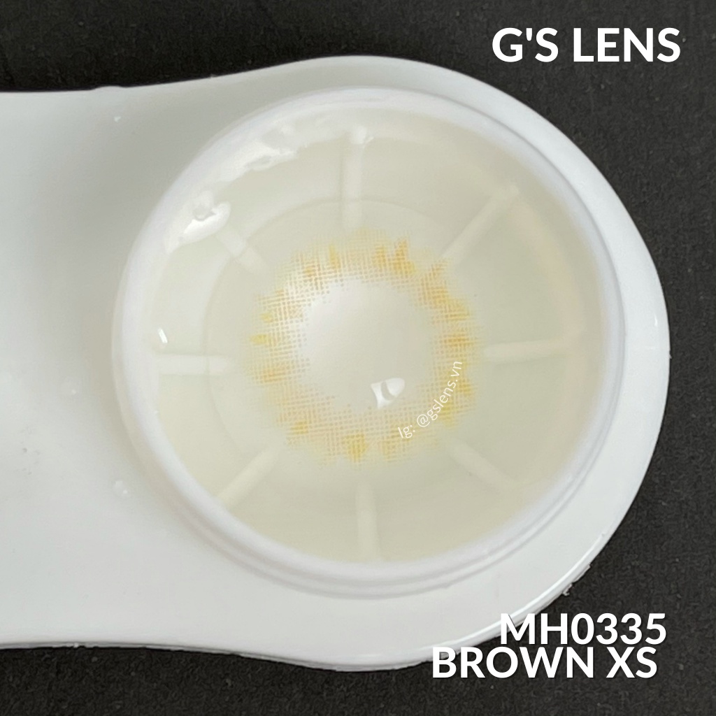 Kính Áp Tròng Lens Nâu Mật Ong Tự Nhiên Hot Douyin Size XS 14mm Có 0 Đến 6 Độ Cận Lệch Độ MH0335 Brown