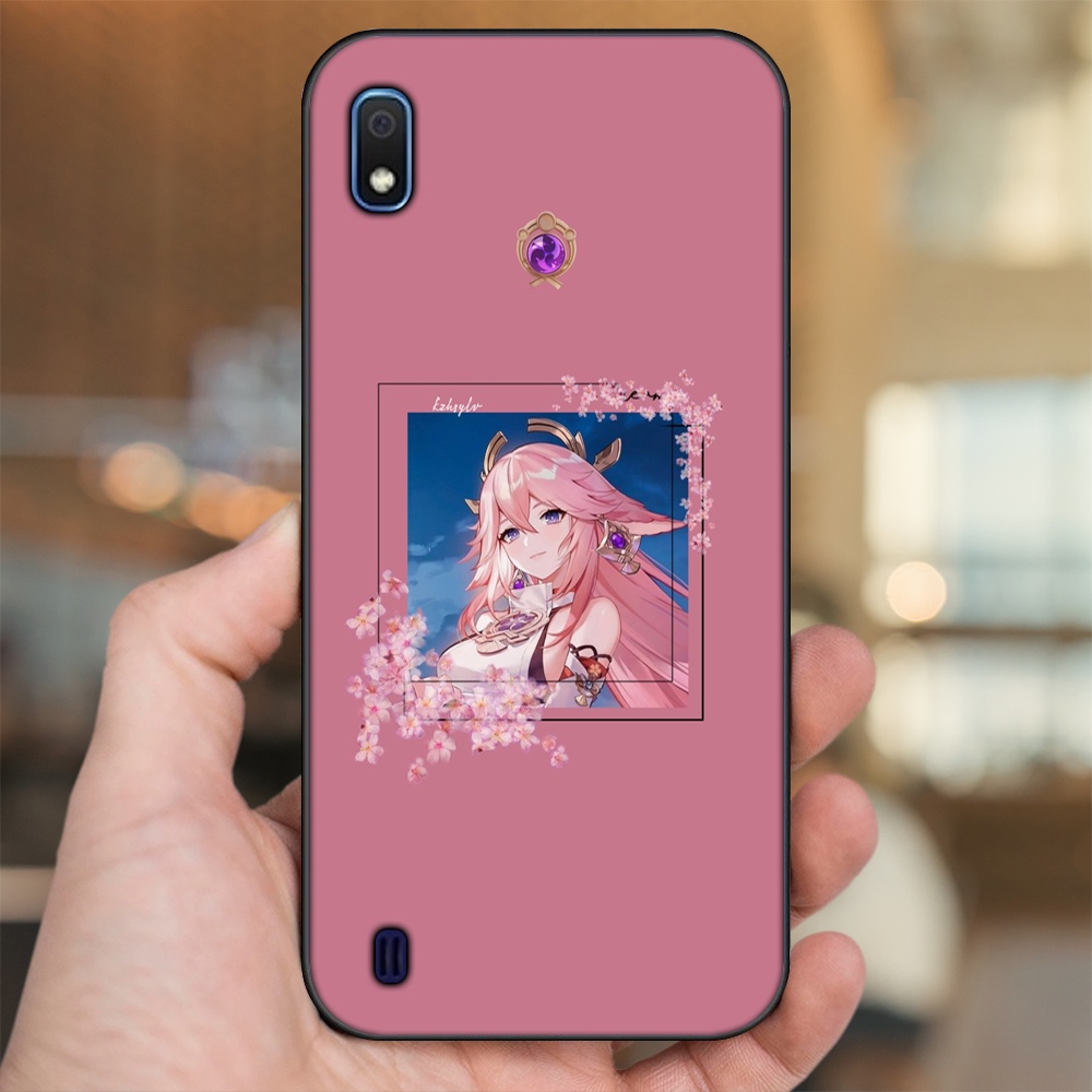 Ốp lưng Samsung A10 viền đen in hình Yae Miko Genshin Impact
