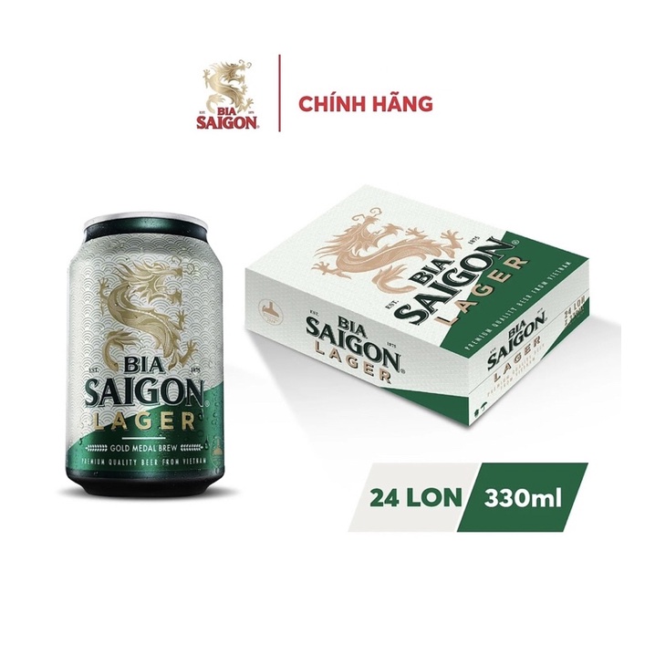 HOẢ TỐC Thùng 24 lon bia Lager330ml, bia Sài Gòn date mới