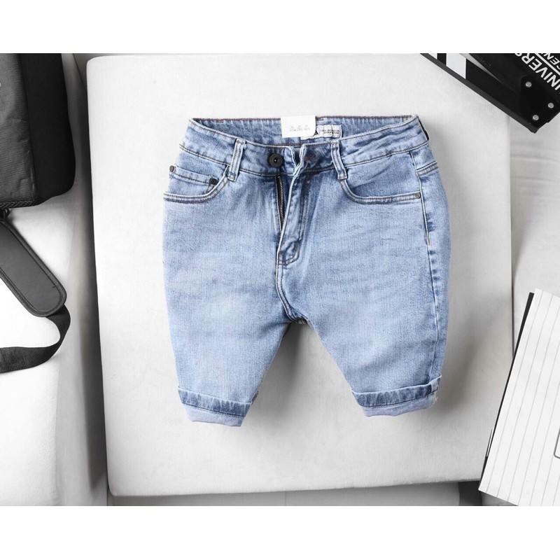 QUẦN SHORT JEAN NAM VẢI ĐẸP CO GIÃN TỐT MÀU XANH NHẠT GIÁ SỈ MÃ 247