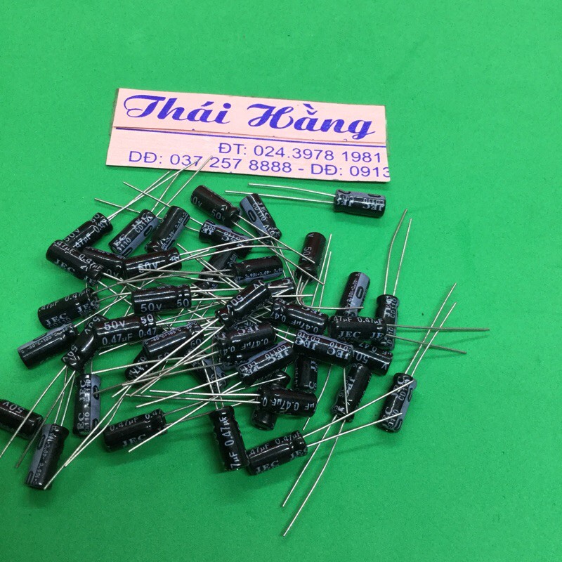 Tụ hoá 0.47/50 v giá bán 100 chiếc