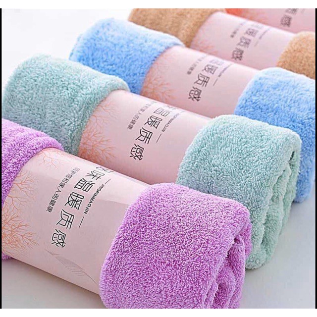 Lốc 10 khăn lông cừu lau mặt mịn thấm nước ( 50*35cm)