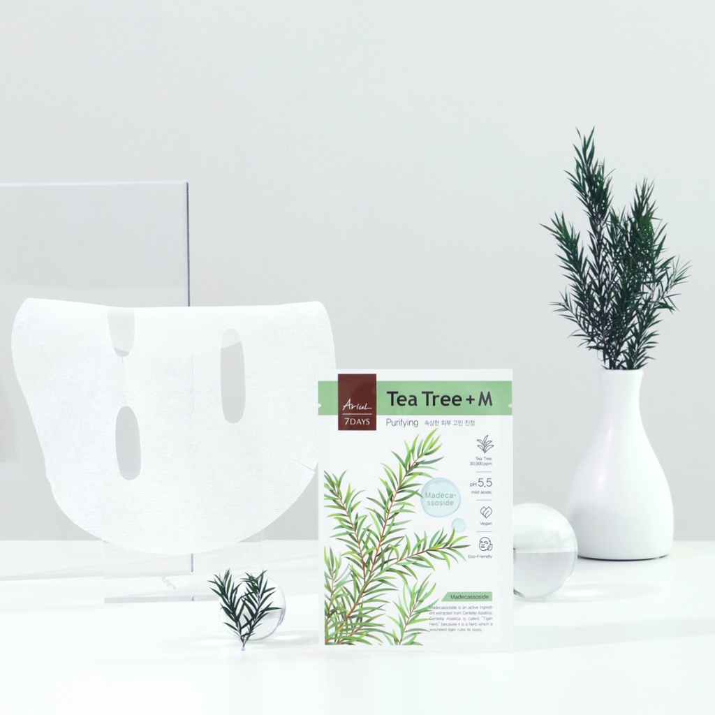 [HSD T2/2024] Mặt nạ ARIUL 7 DAYS MASK Tràm trà TEA TREE + M (Madecassoside) 23ml