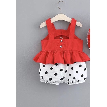 Bộ đồ bé gái cotton cao cấp thấm hút mồ hôi cho bé ngày hè