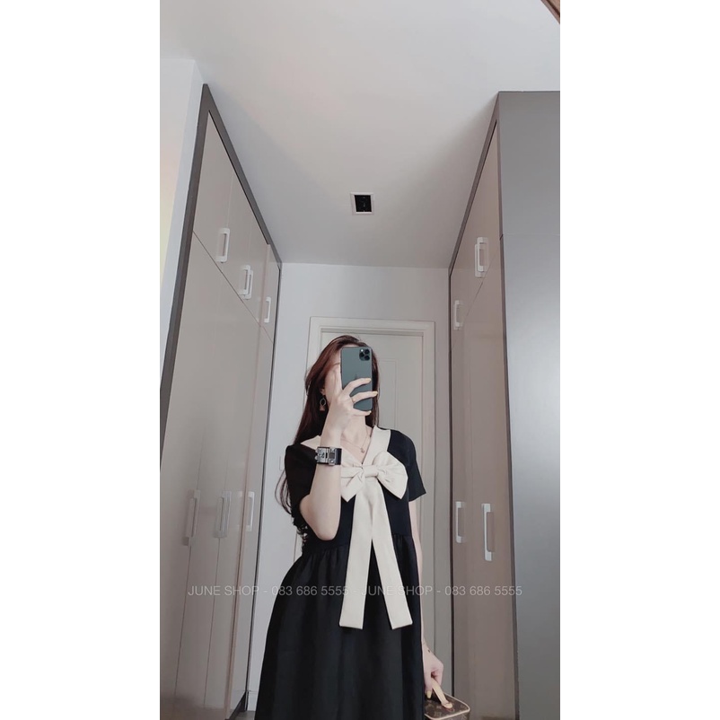 [Siêu sale]Váy bầu đầm bầu  nơ ngực ☘️chất lụa Hàn mát mềm mịnthiết kế sang chảnh