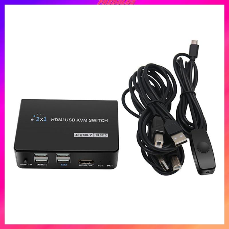 [Predolo2] 4k KVM Switch 2 Cổng PC Sharing 1 Bộ Bàn Phím Và Chuột Máy In