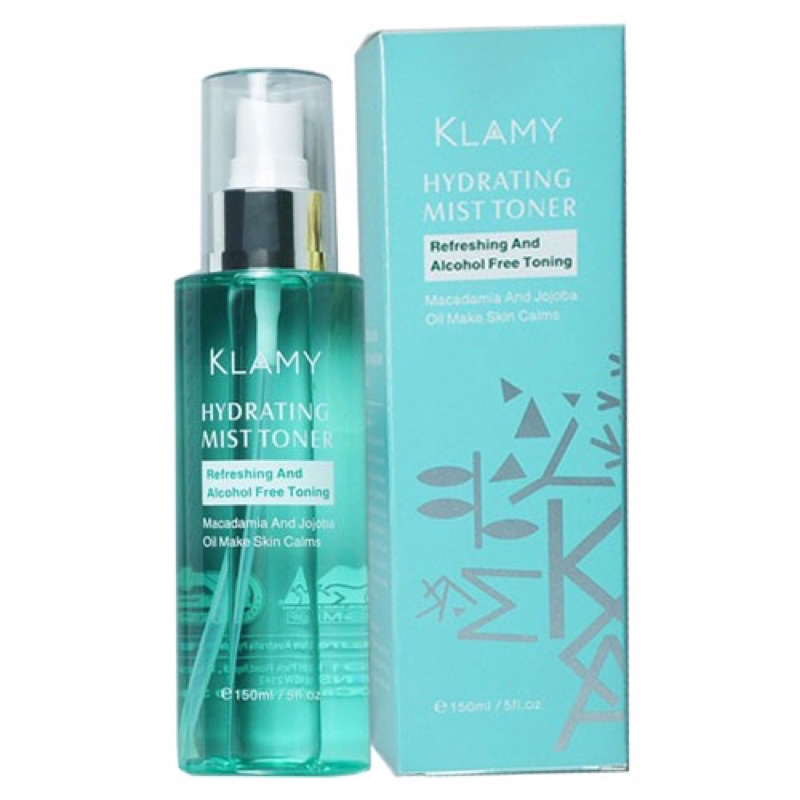 Xịt giữ ẩm, dưỡng da  KLAMY HYDRATING MIST TONER (KHÔNG CỒN) - 150ml