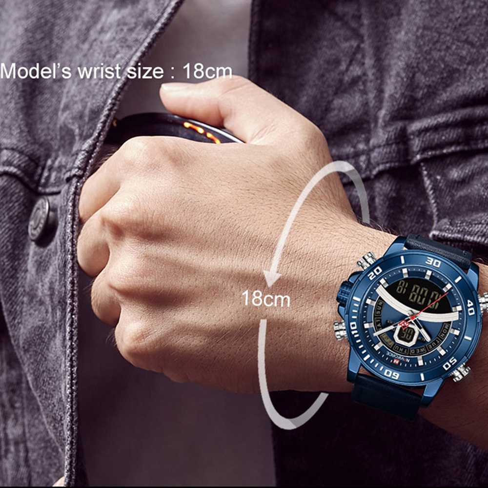 Đồng Hồ Đeo Tay Thạch Anh NAVIFORCE Dây Da Chống Nước Dành Cho Nam
