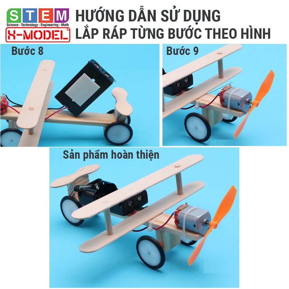 Đồ chơi sáng tạo STEM tự làm Mô hình máy bay động cơ mô tơ XMODEL Đồ chơi tự làm DIY - Do it Yourself - Giáo dục STEM