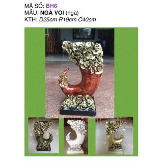 Bình hoa composite dáng ngà voi ( cắm lông công, hoa lụa...)💯BAO BỂ VỠ💯