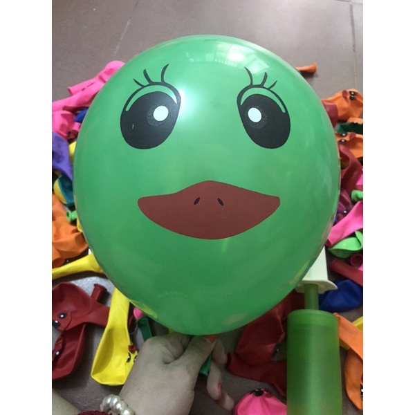 Bóng tròn mặt cười mặt con vịt nhiều màu sắc