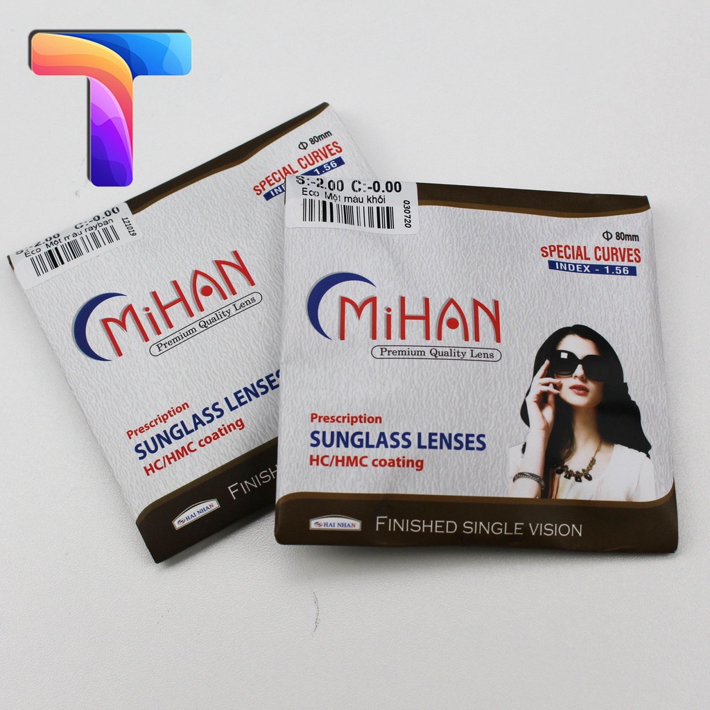 Tròng kính râm có độ Mihan 1.56 ( tròng cận màu )
