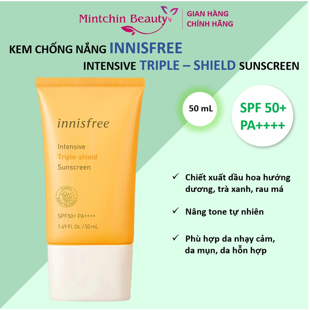 Kem chống nắng Innisfree Intensive Triple-Shield Sunscreen 50ml - MINTCHIN BEAUTY