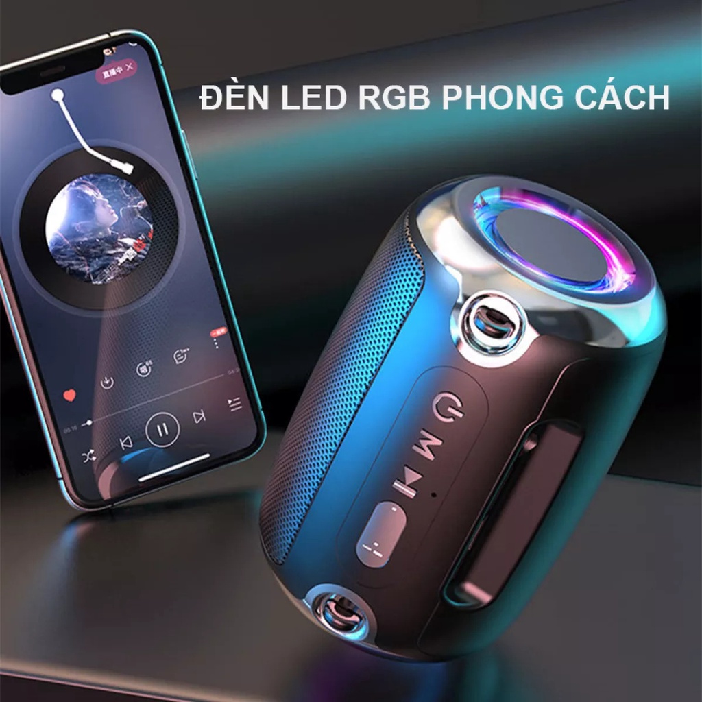 Loa bluetooth mini bass mạnh Smart Bass S1 có đèn led RGB Loa máy tính nghe nhạc hát karaoke Không dây Giá rẻ Pin trâu