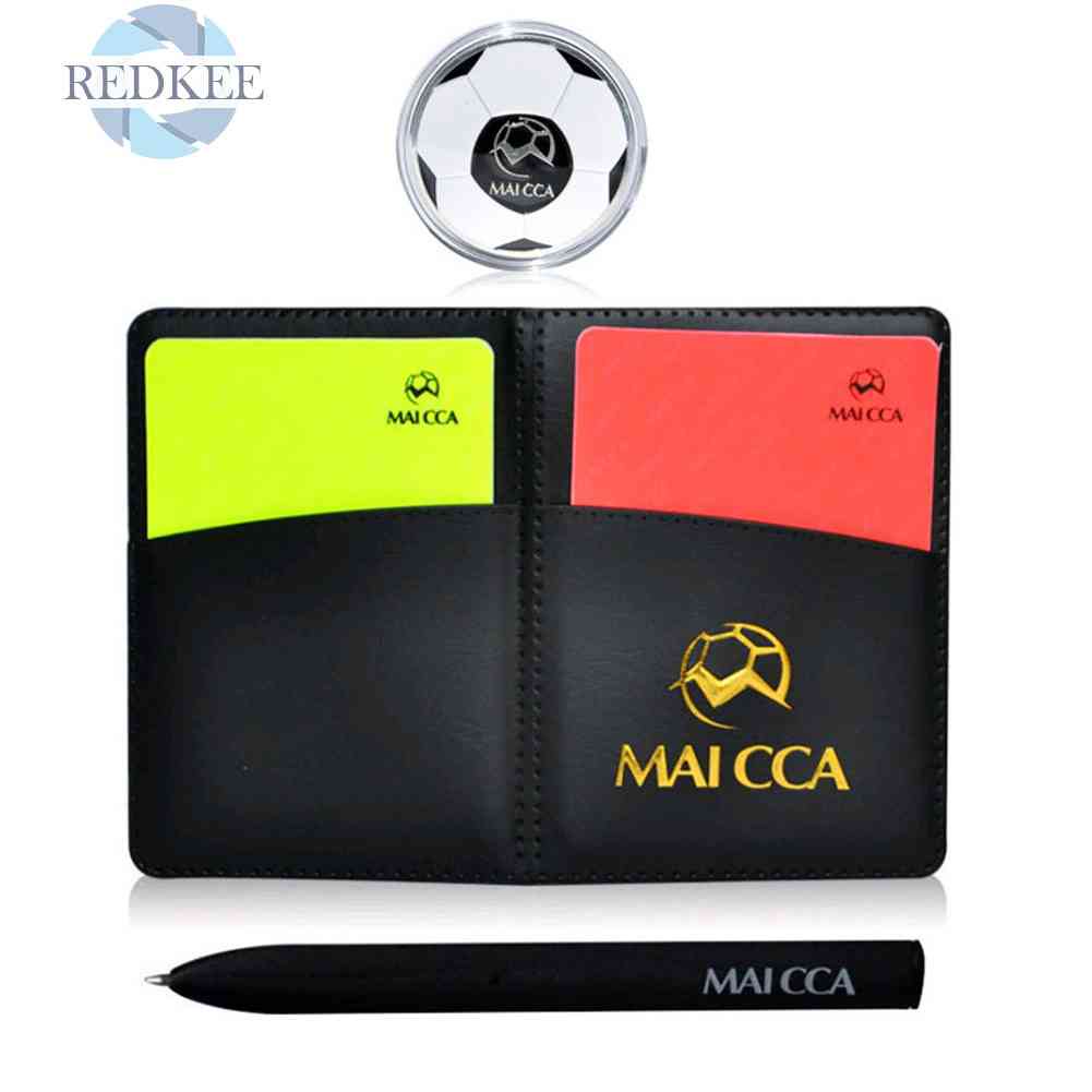 1 Bộ Thẻ Đồng Xu Vàng / Đỏ Cho Trọng Tài Bóng Đá