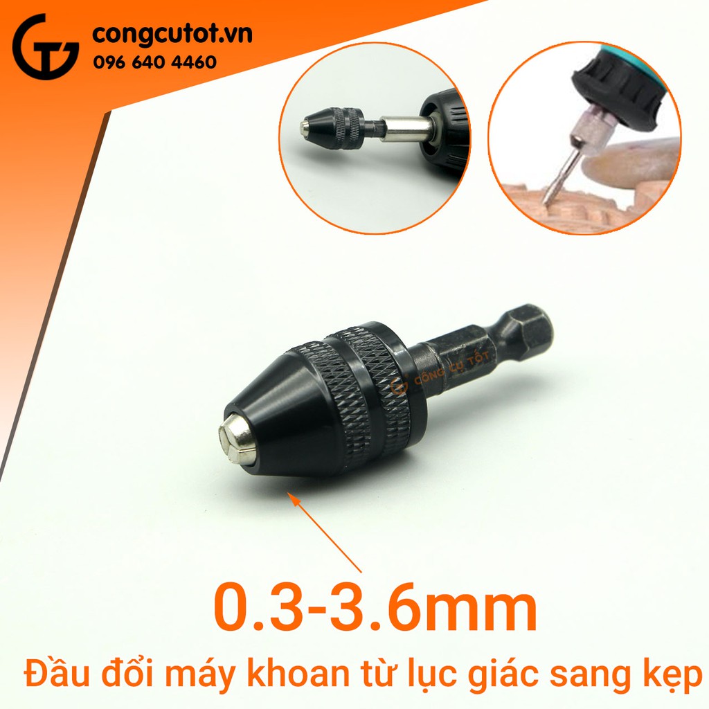Đầu đổi máy khoan lục sang kẹp