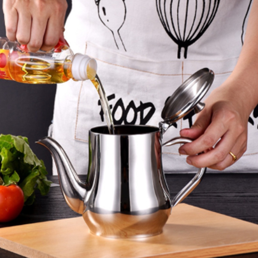 Cốc Lọc Dầu Bằng Thép Không Gỉ Chống Rò Rỉ Sức Chứa Lớn Cho Nhà Bếp