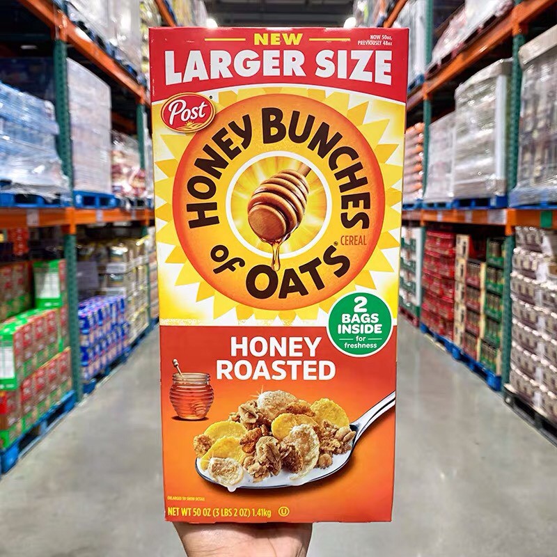 NGŨ CỐC ĂN SÁNG POST CEREAL HONEY BUNCHES OF OATS WITH ALMONDS HONEY ROASTED NEW LARGE SIZE CHUẨN COSTCO USA ĂN CỰC NGON