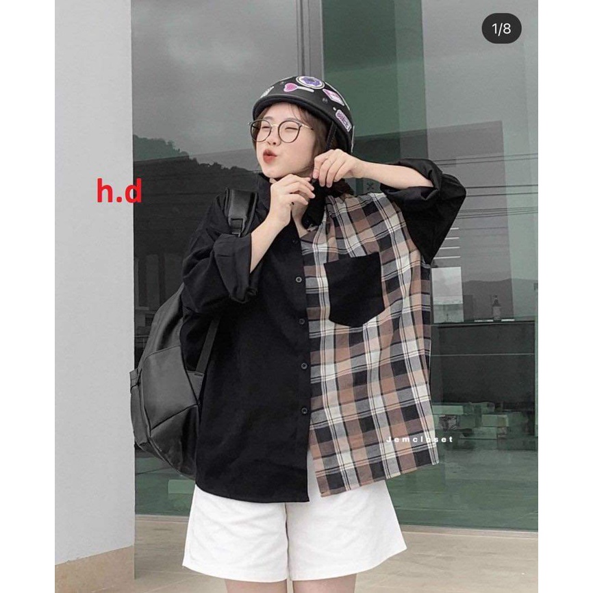 [HÀNG ĐẸP GIÁ RẺ ƯU ĐÃI LỚN] Áo sơ mi phối ngực về 2 màu hot hit (PK45-PL)