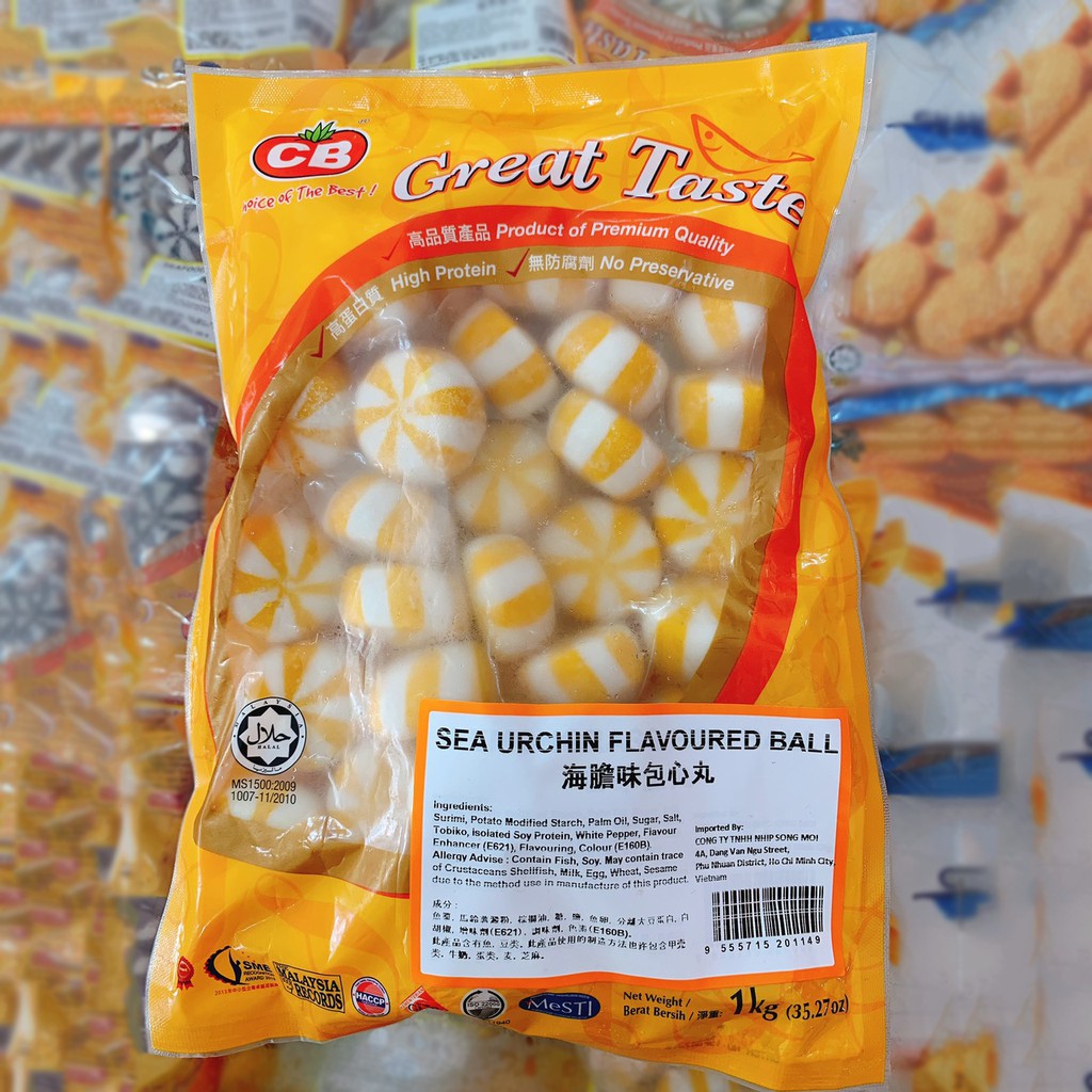 Viên Thả Lẩu Malaysia Bánh Bao Hải Sản Nhím Biển Nhân Trứng Cá
